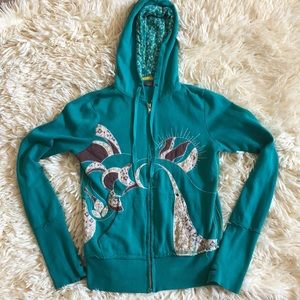 Turquoise zip up hoodie